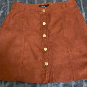 Forever 21 faux suede button down skirt